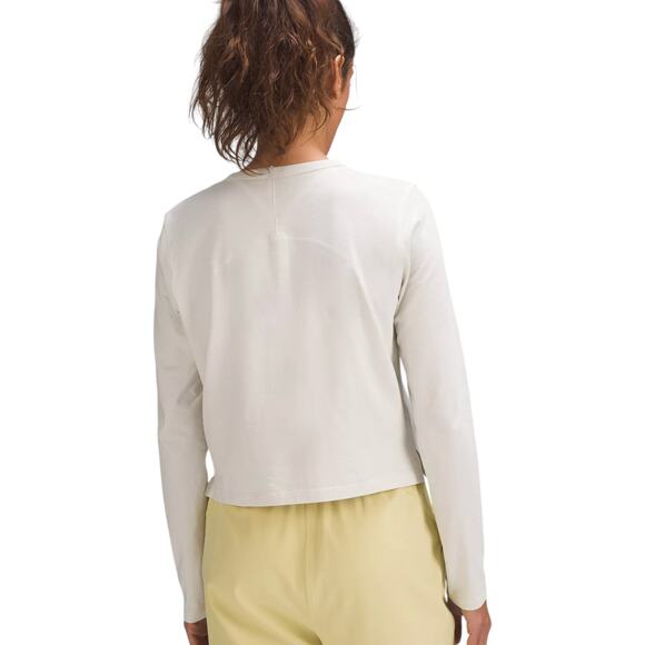 Lululemon Classic-Fit Cotton-Blend Long-Sleeve Shirt Bone White Size 10 - Picture 9 of 10